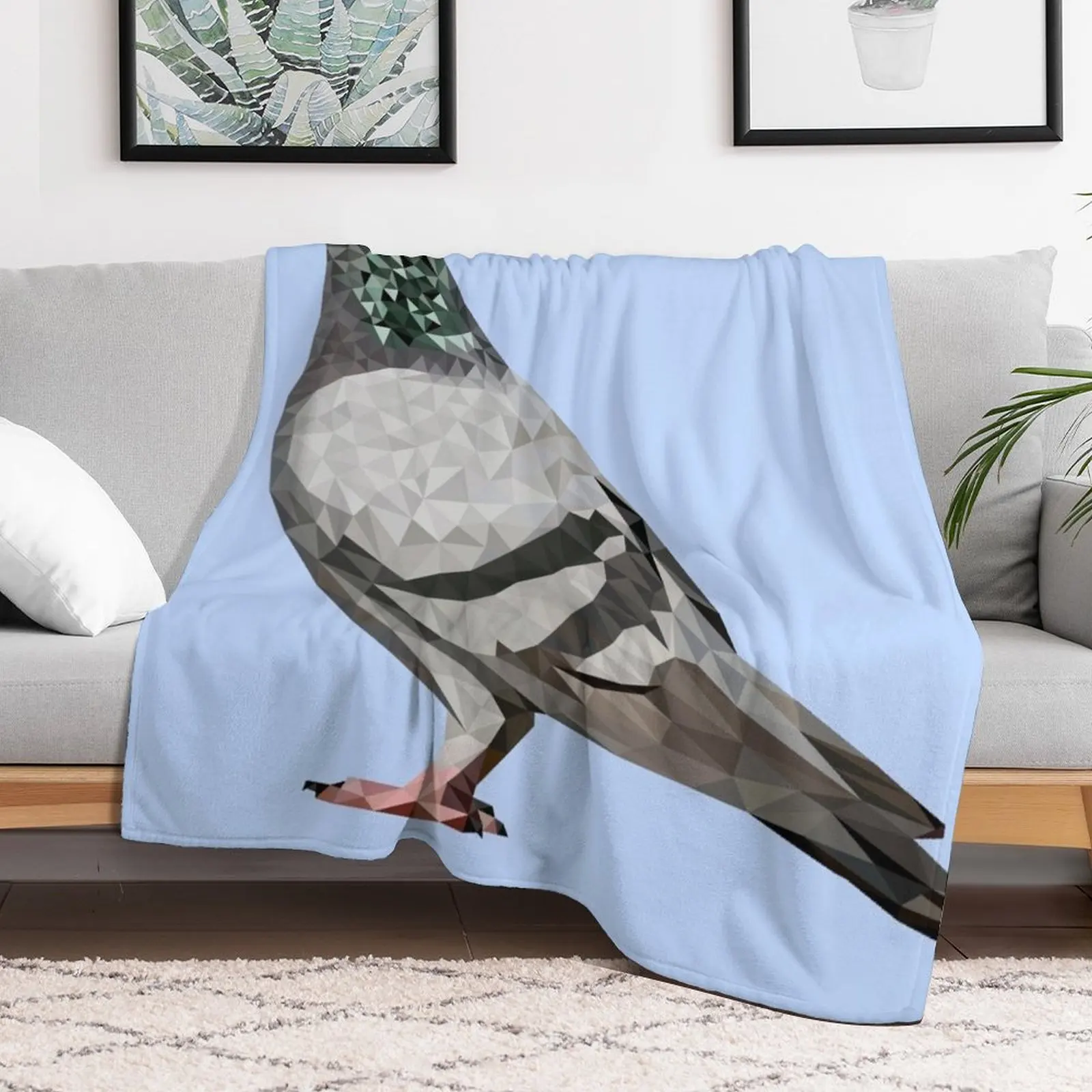 Pigeon - Low Poly Throw Blanket Beautifuls for babies Thin Bed Blankets