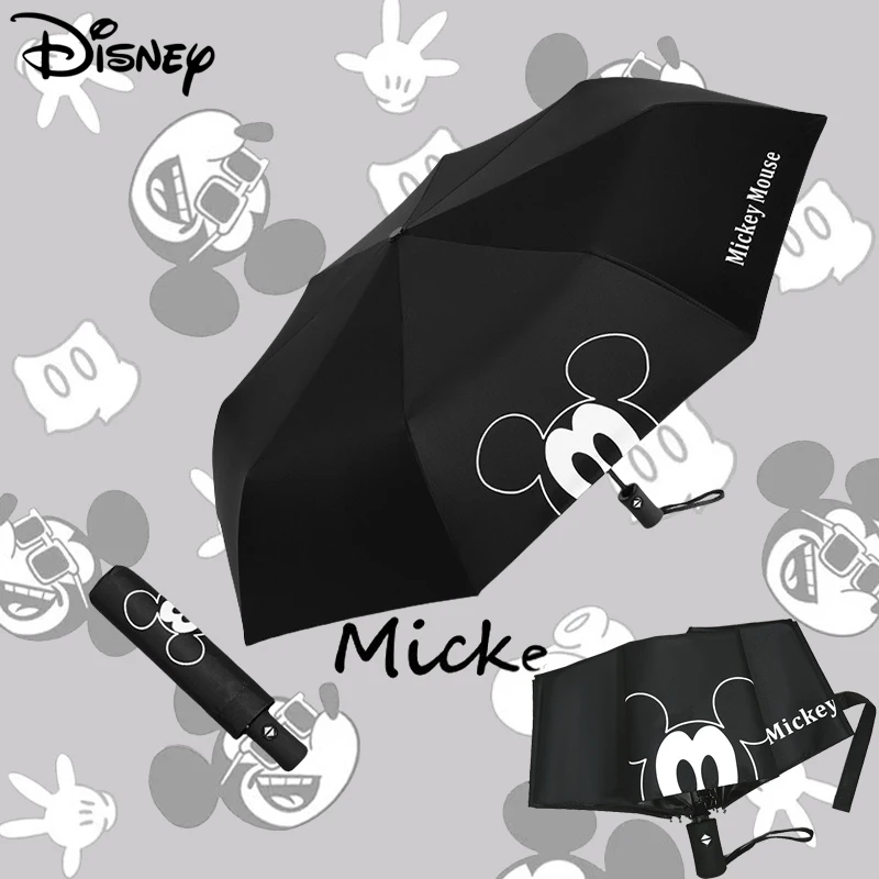 

Kawaii Disney Mickey Mouse Umbrella Anime Automatic Three Fold Sun Umbrella Cartoon Child Parasol Girl Rain Shine Umbrella Gift