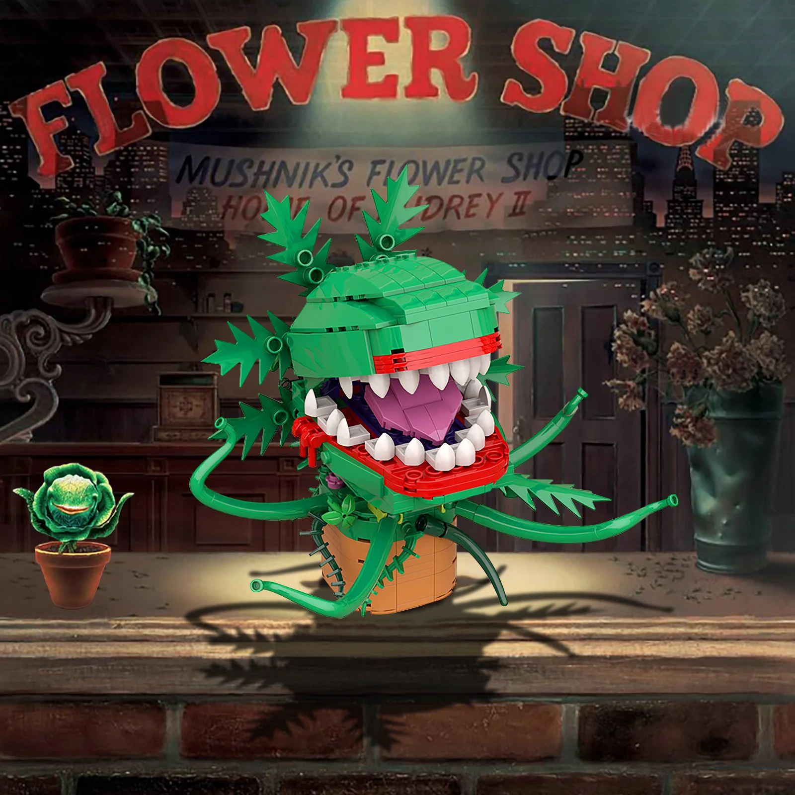 

Piranha Flower Little Shop of Horrors Building Kit, Cannibal Flower Building Bricks Toys Gifts for Kids Adult