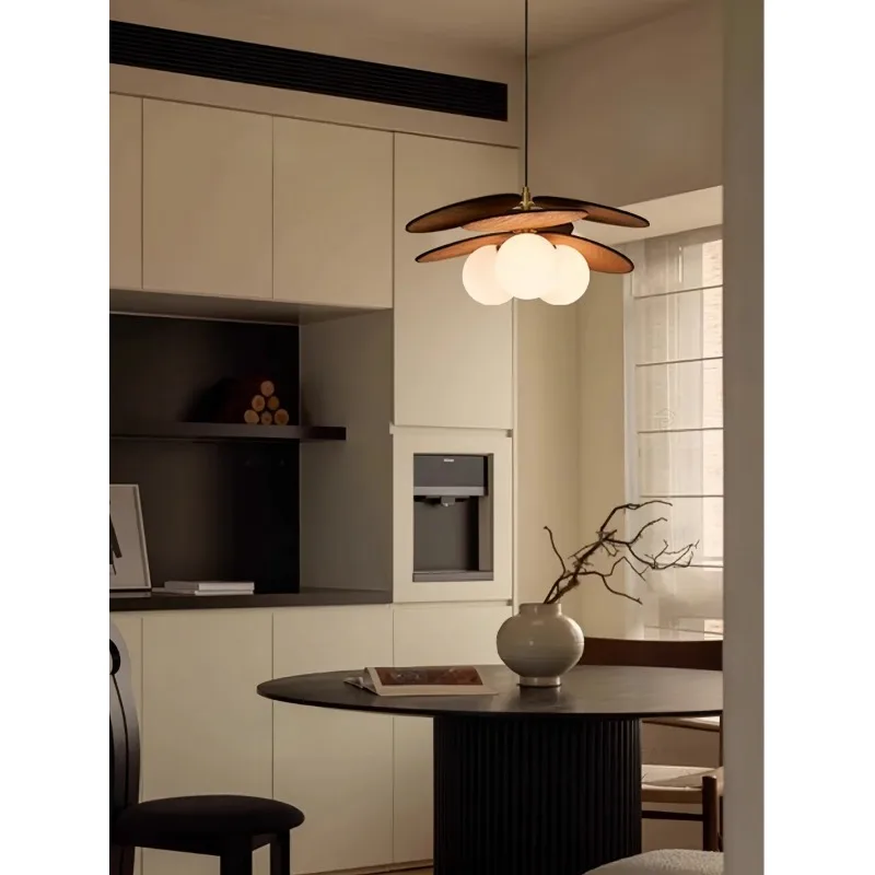 French Vintage Pendant Lights LED Rattan Weave Hanging Lamps Restaurant Study Retro Home Decor