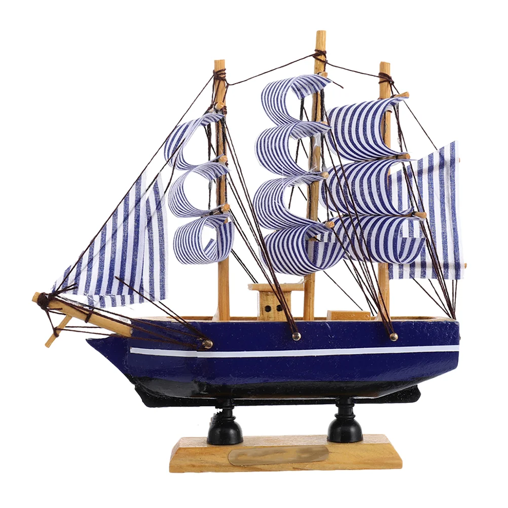 

Sailing Boat Cake Decoration Graduation Topper Water Table Toy Crafts Wooden Decorative Man Gift