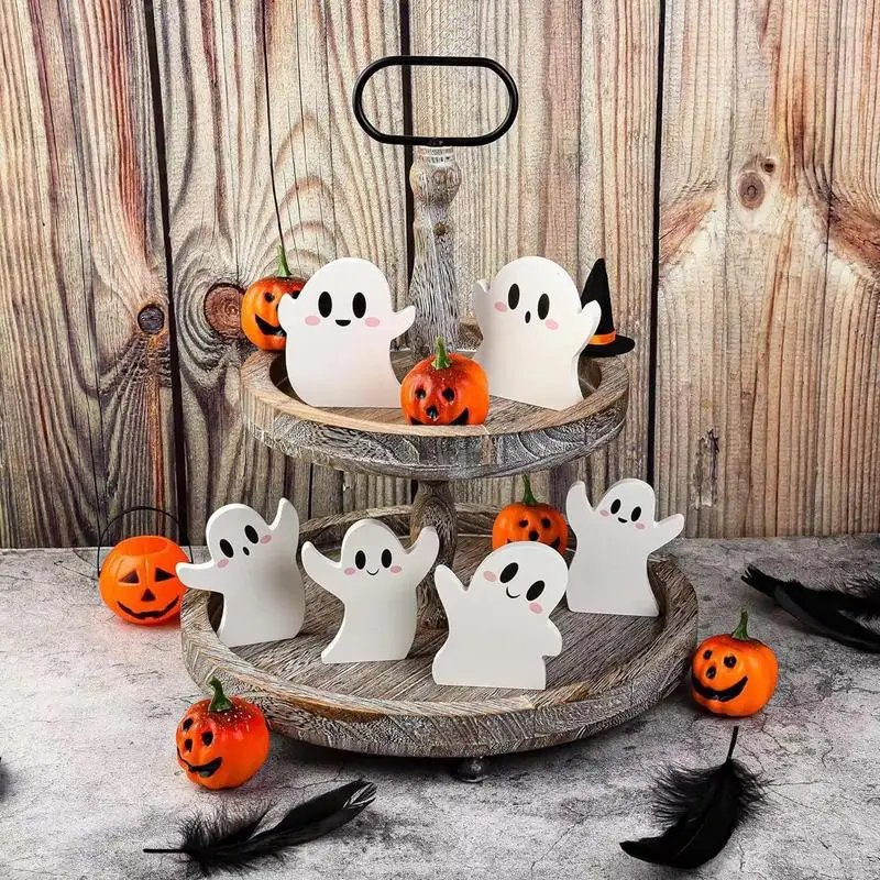 

Halloween Wooden Ghost Table Signs Ghost Figurine Table Centerpieces 6PCS/Set Ghost Figurine Table Centerpieces For Halloween