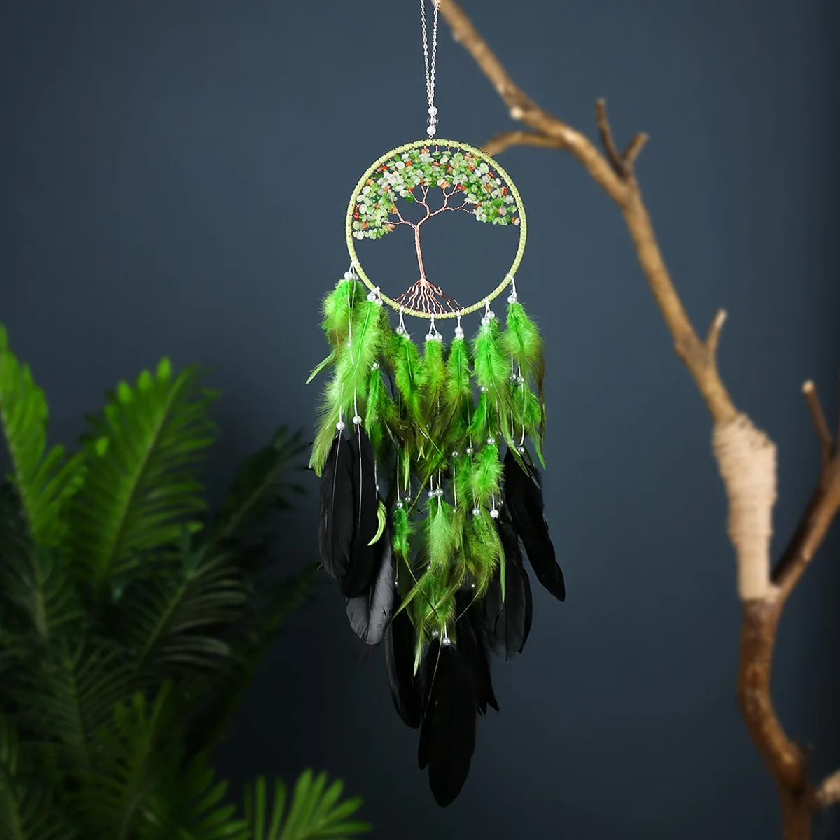 

Ловец снов «Древо жизни» с каменным ремешком, декоративная комната, колокольчик, подвесной домашний декор, Ловец снов