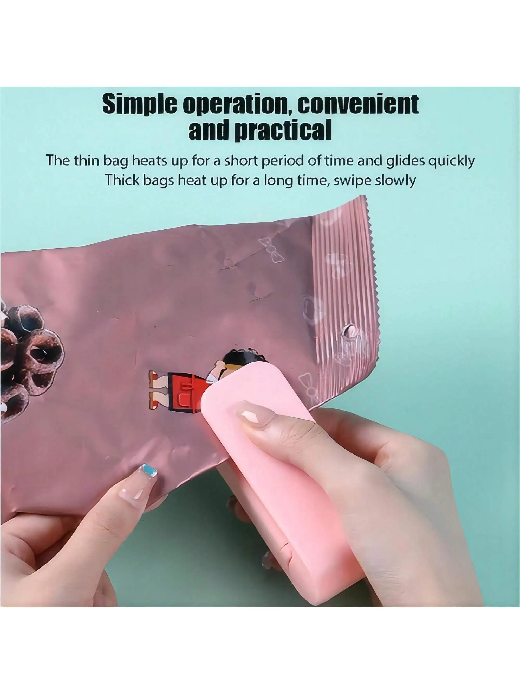 배터리, 가정용 비닐 봉투 씰링 기계, 진공 식품 씰링 기계, 주방 음식과 1pc 미니 진공 씰링 기계