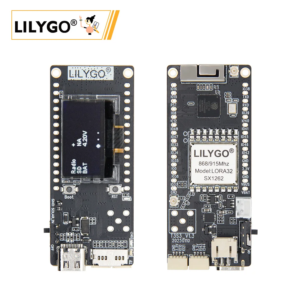 LILYGO ®   T3-S3 V1.3: Papan Berbasis ESP32S3FH4R Terintegrasi dengan LoRa32, WiFi dan Bluetooth