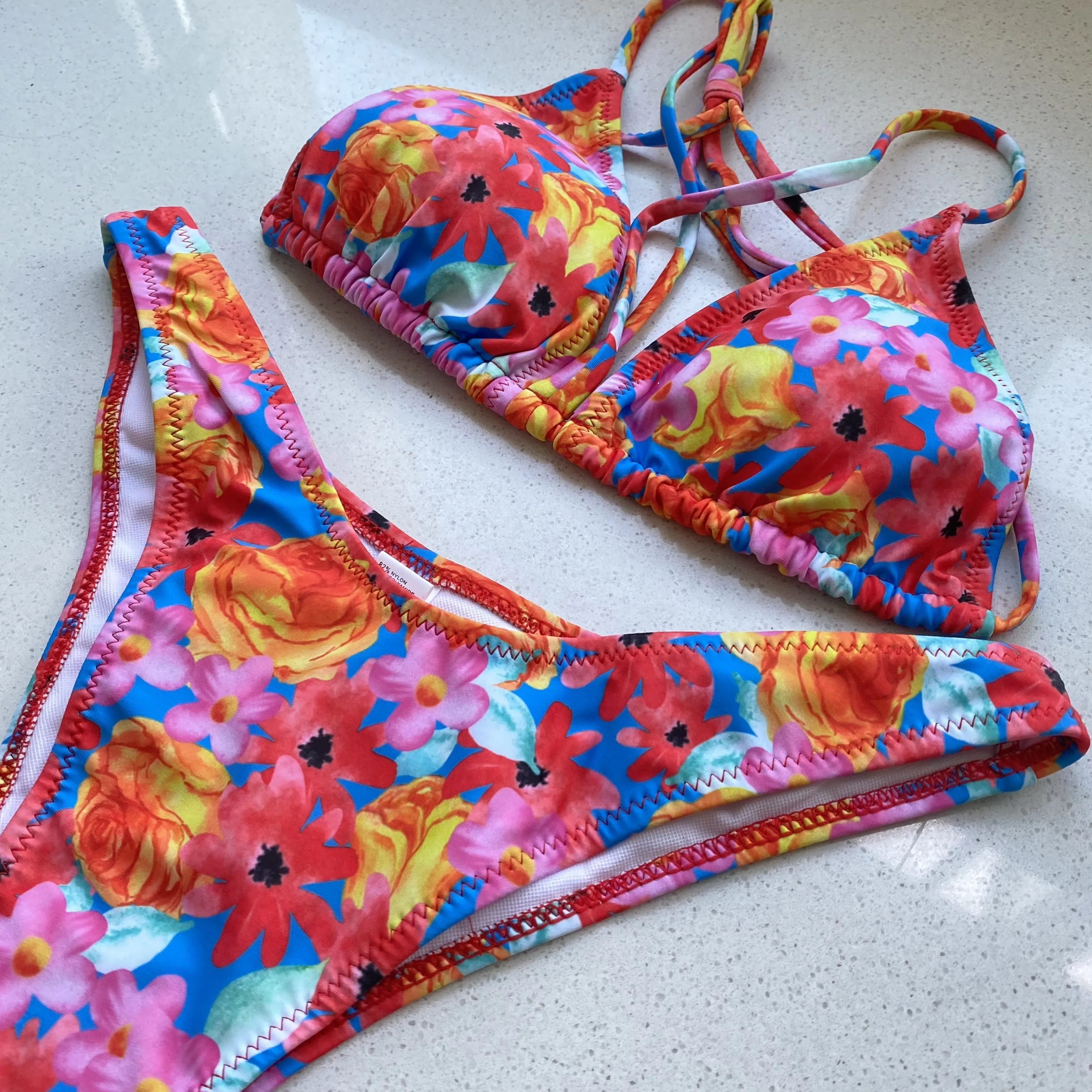 Bikinis 2023 Sexy Floral Swimsuit Woman Triangle Swimwear Micro Thong High Waist Bikini Set Biquini Bathing Suits