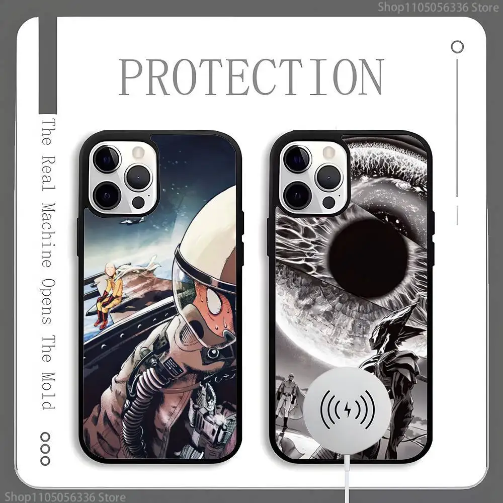

O-One P-Punch Man Phone Case For Magnetic Wireless Charge Cover For iphone 16 15 14 13 12 11 Pro Max Plus Coque