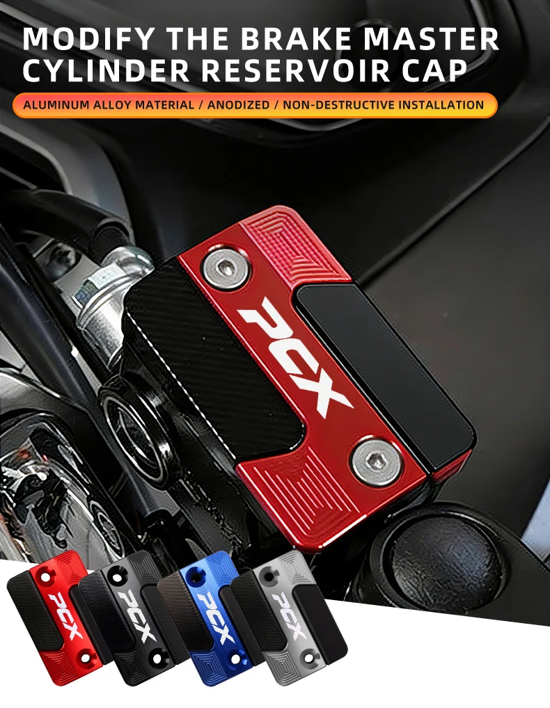 1x Motorrad CNC Vorderradbremsflüssigkeitsbehälter-Deckel Ölbehälter-Kappe für HONDA PCX 160 150 125 PCX160 PCX150 PCX125 Zubehör – Detail 1