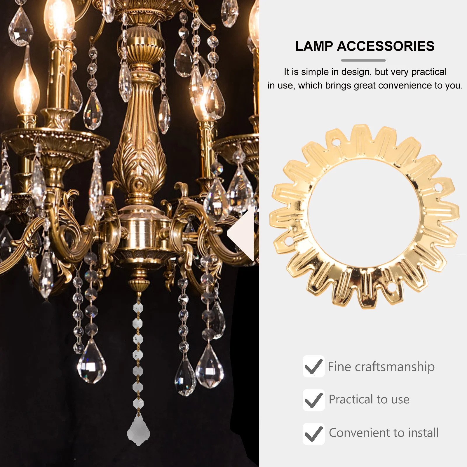 

10Pcs Lighting Accessories Flower-Shaped Lamp Cover Iron Material Long-Lasting Home Decor Lamp Tops Ring Cover