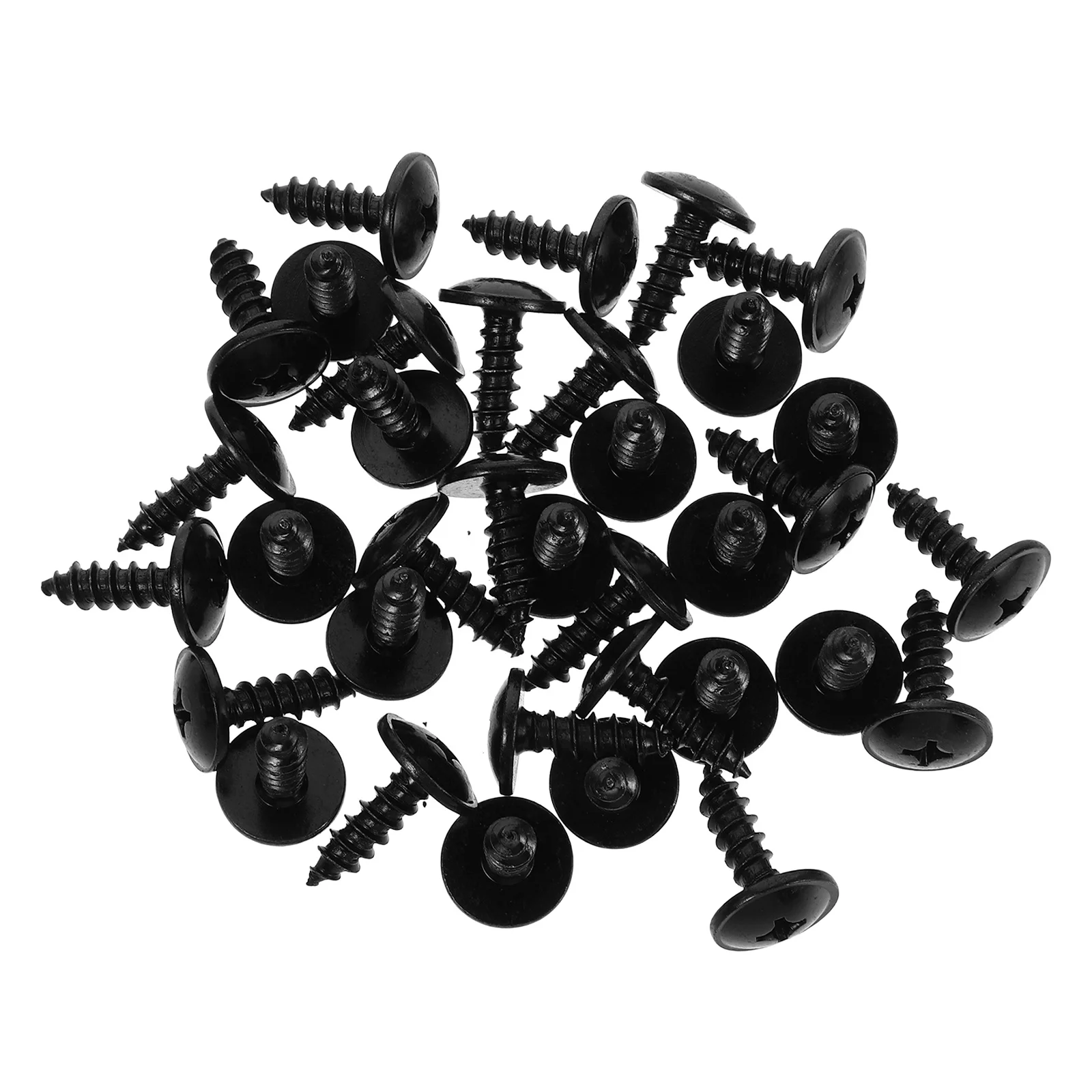 

50pcs Black License Car Screws Universal Fit Mudguard Fasteners Self Tapping Automotive Bolts For Liner Splash Shield