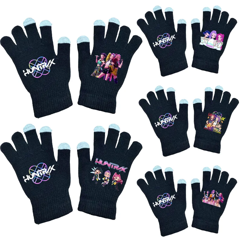 

K-Pop перчатки для охотников на демонов, женские модные осенне-зимние теплые морозостойкие перчатки с героями мультфильмов, спортивные велосипедные варежки на открытом воздухе, подарки
