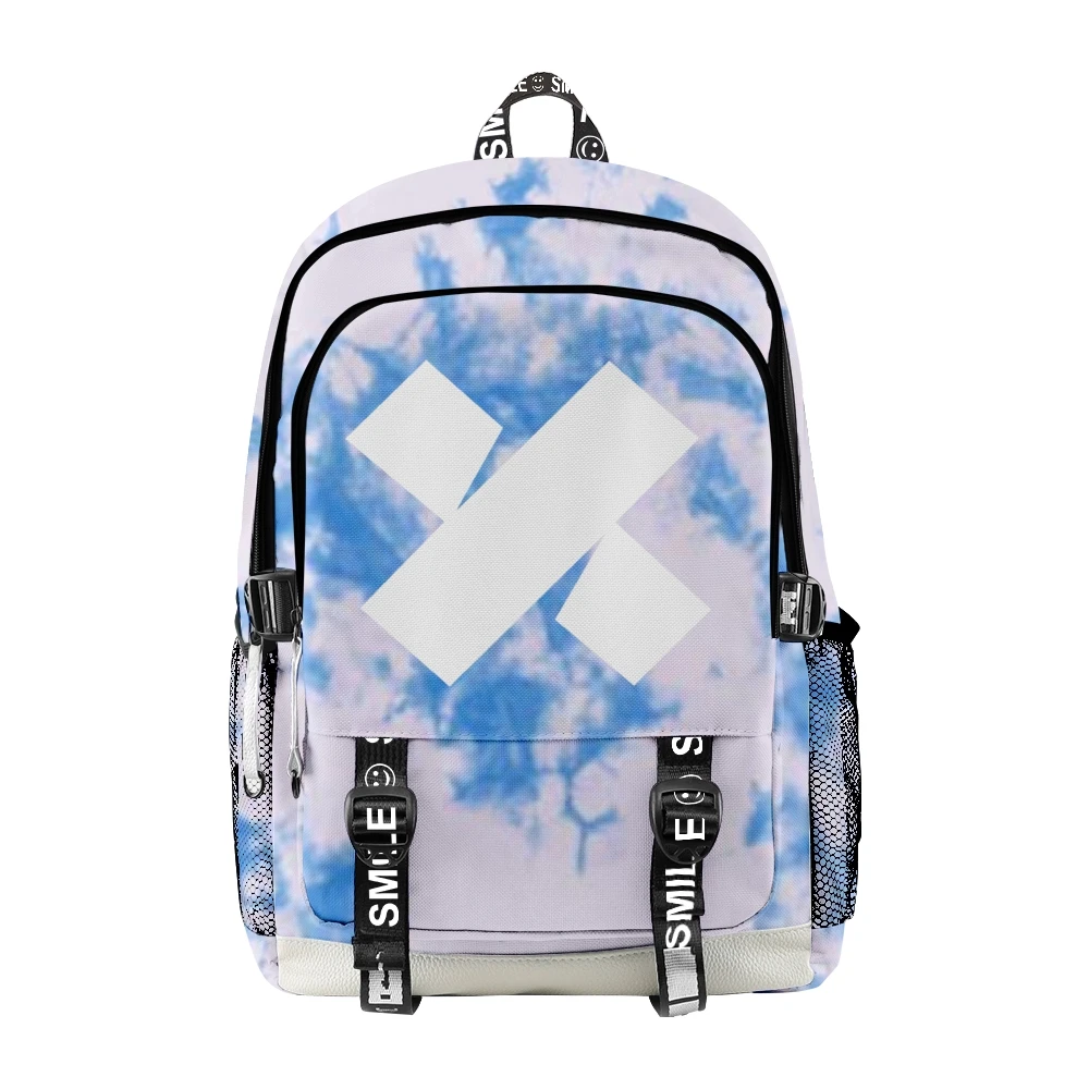 

Sam and Colby Merch XPLR Shatter Light Blue Tie Dye Backpack Girls Boys School Bag Women Men Bag Travel Bag Casual Zip Backpack