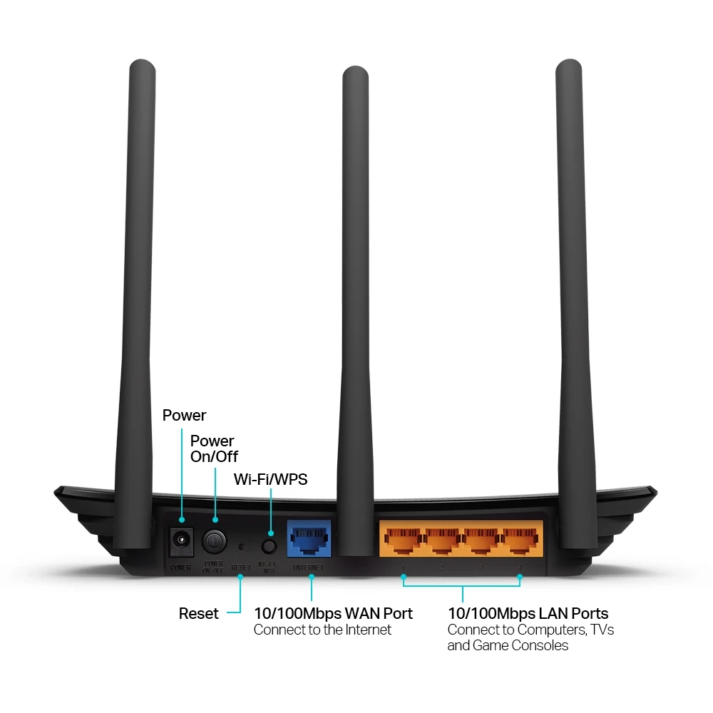 TP-LINK TL-WR940N 450Mbps Wireless N Router, Three Antennas Increase The Wireless Robustness and Stability