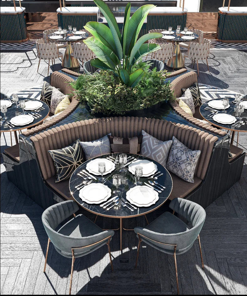 

Light Luxury Restaurant Sets Vintage Style Wooden Table And Chair Rattan Chairs Set Restaurant Furniture