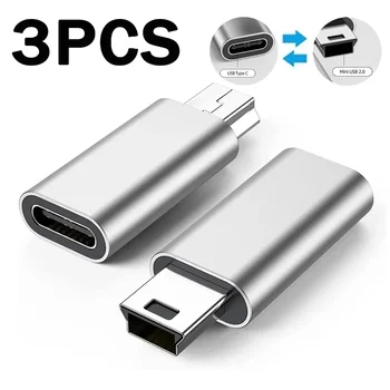 1-3 adet Mini USB erkek tipi C dişi adaptör dönüştürücü Android akıllı telefon Tablet için USB tip C Mini USB adaptörü konektörü