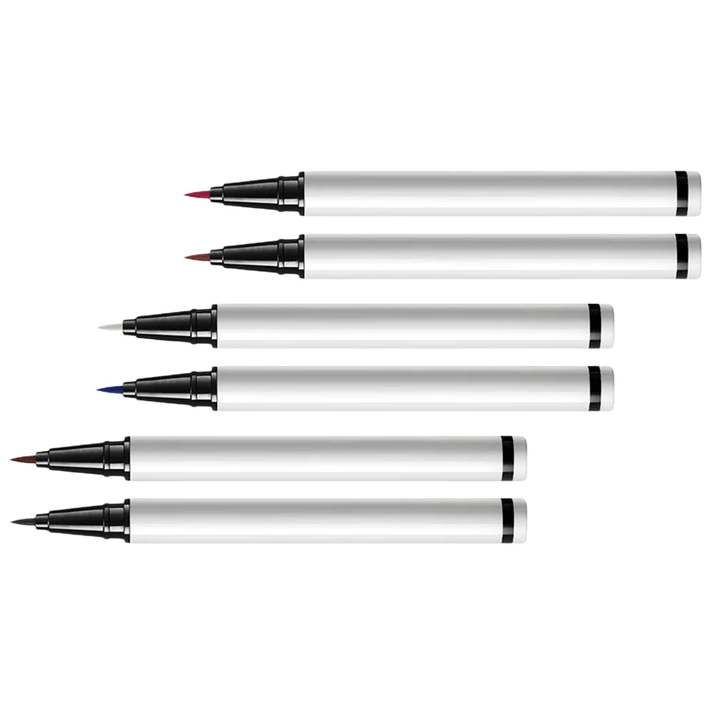 

6pcs Eyeliner Set Liquid Pen Women Makeup Black Brown Red Purple White Long Lasting Waterproof Non Smudge Fine Tip