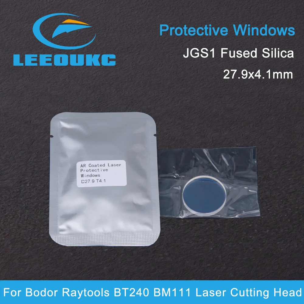 Imagem -02 - Raytools Laser Lente Protetora Espelho 1064nm 28*4 27.9*4.1 mm para Bodor Raytools Bt220 Bt240 Bm111 Cabeça de Laser de Fibra 200 Peças Lote