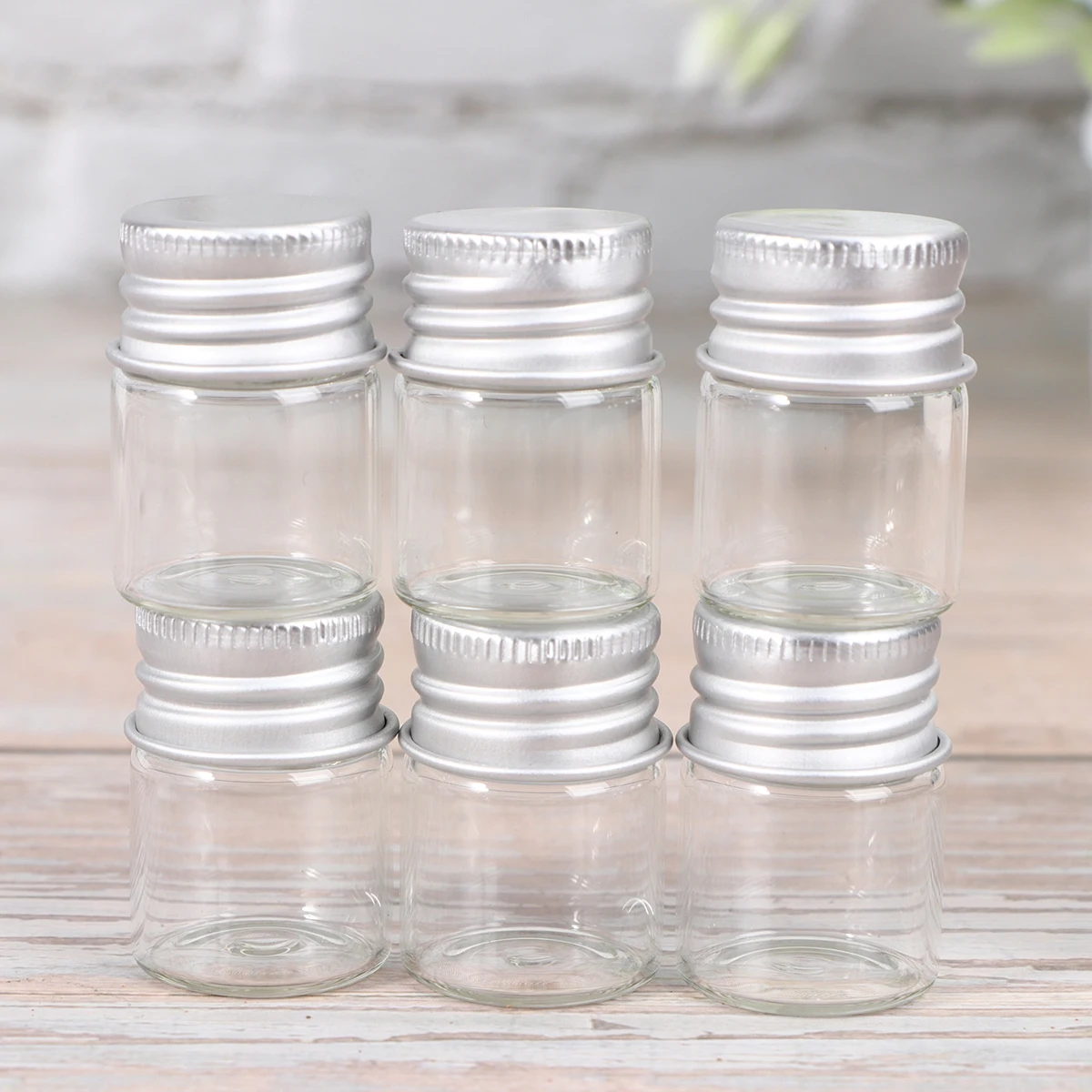 

20Pcs 5Ml Clear Glass Bottle With Aluminum Lid Wish Tube Bottles For DIY Decoration Gifts