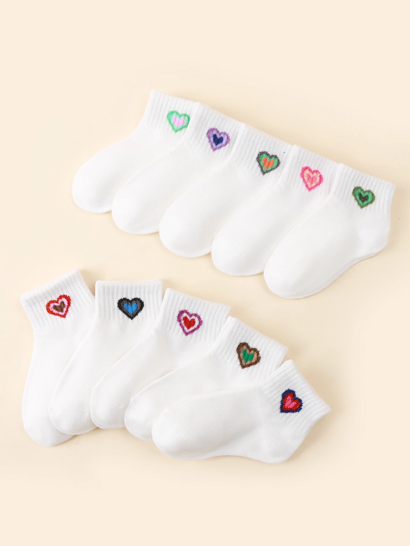 10 pairs of pure color socks for boys and girls in spring and summer, simple and fashionable, caring children's mid tube socks