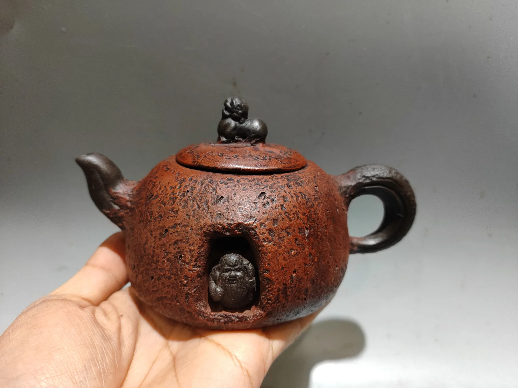 Purple teapot Yixing Purple Clay Teapot Gongchun pot Beast cover Longevity Star Pot Kettle Teapot