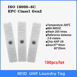 RFID UHF 세탁 태그 860-960MHz 고온 내성 RFID 스마트 태그 NXP U8 라벨/카드 ISO 18000-6C 100pcs 고품질