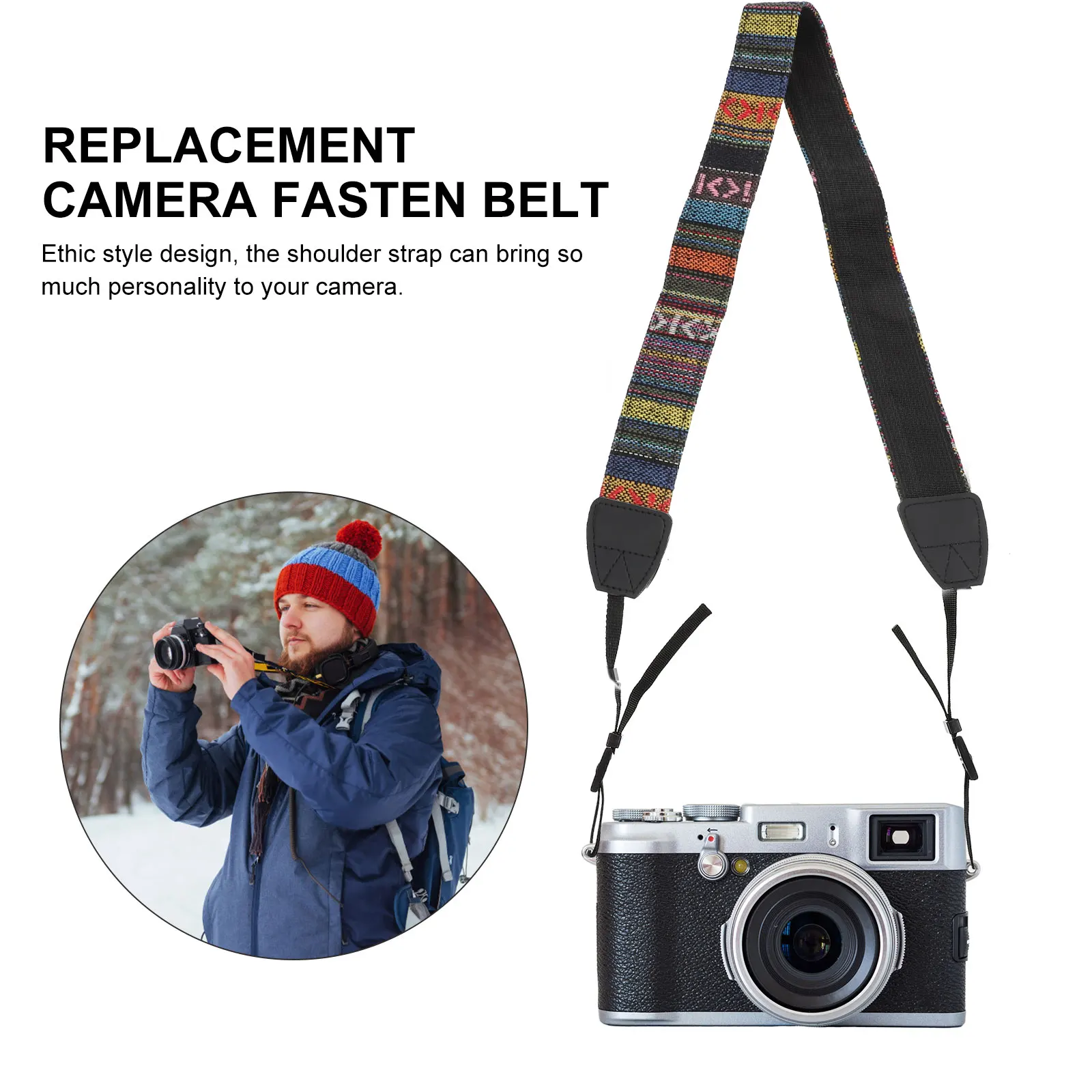 

1 set Retro Camera Neck Shoulder Lanyard Camping Strap PU Durable for Travel Wrist Sling Camera Strap