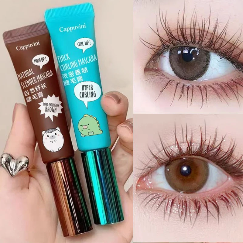 "Cappuvini Animal-Shaped Tube Mascara - Lengthening, Volumizing, and Curling Effect; Water-Resistant, Long-Lasting Hold without