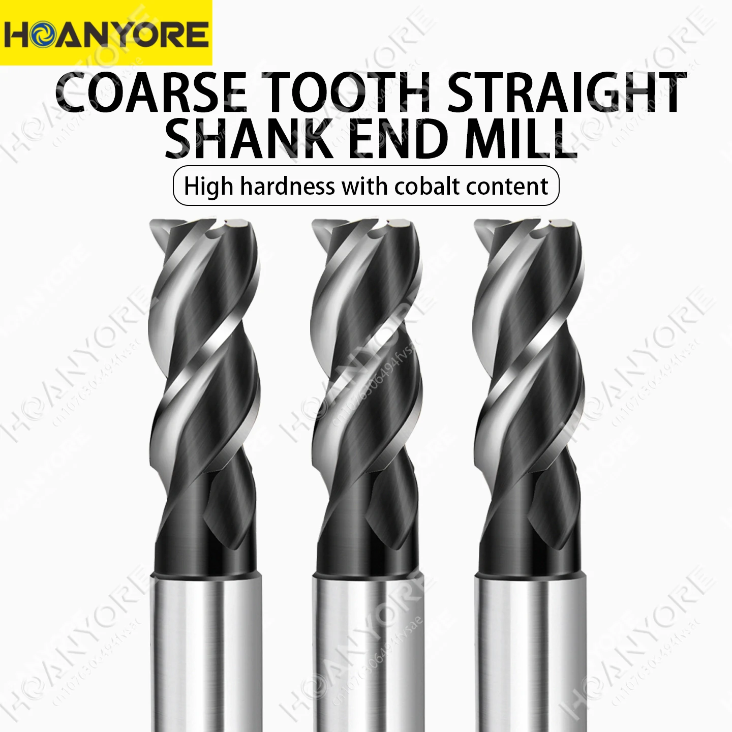

3-edge coarse tooth straight shank end mill, coarse shank milling cutter, HSS coarse milling cutter, three edge milling tool