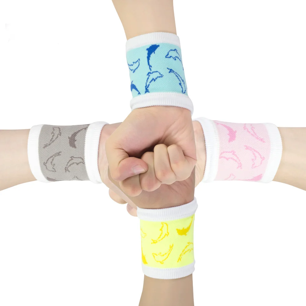 

Pair of Pink Sweat Absorption Wristbands Breathable Protective Wrist Brace for Sports Fitness Wrist Guard Elastic