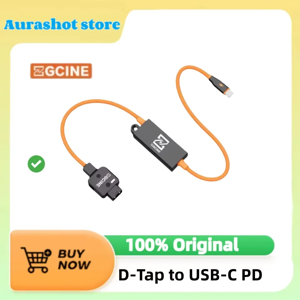 Zgcine DT-PD Cable de alimentación de 20'' con conector D-Tap a USB-C PD de 2 vías para cargador V-Mount, para baterías V-Mount/cámaras sin espejo/teléfonos
