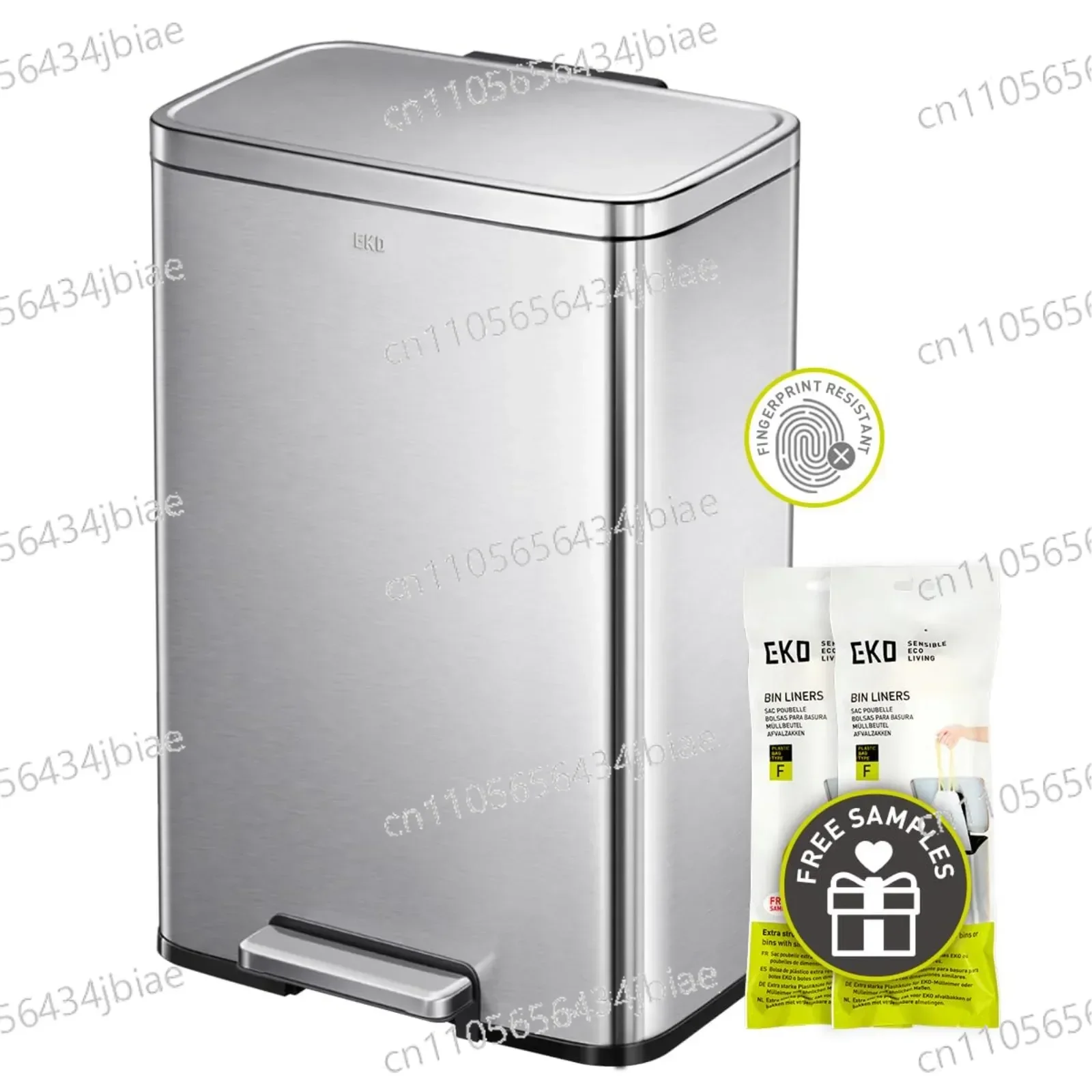 

Stainless Trash Can with Inner Liner, Fingerprint Resistant Finish, 50 Liter, 13.2 Gallon Step