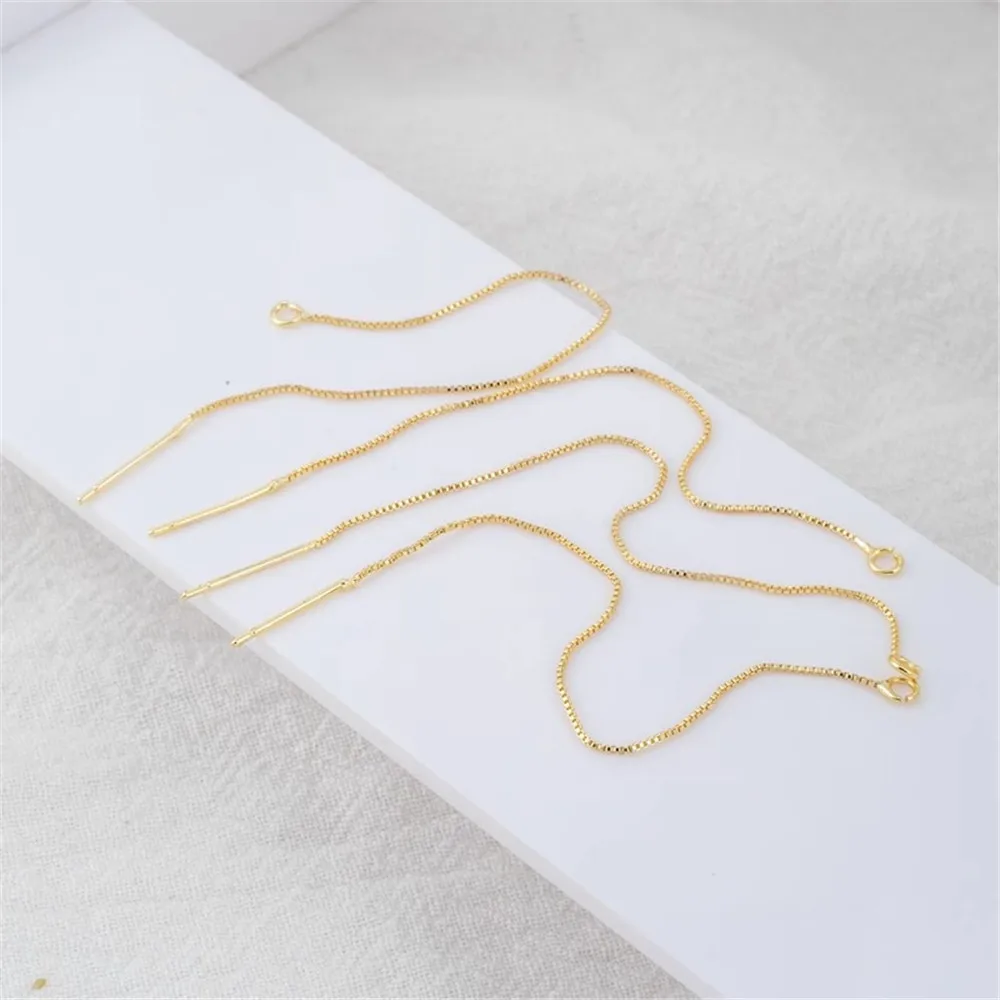 

14K Gold-wrapped Box Chain, Earphone Whip, Body 0.6mm Needle, DIY Accessories