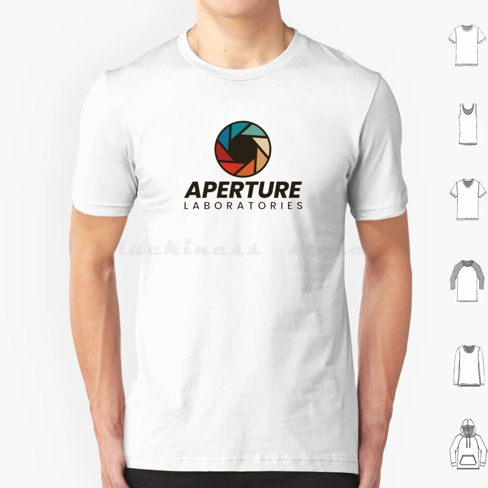 Aperture Science-Portal T Shirt Big Size 100% Cotton Aperture Science Half Life Aperture Portal Aperture Black Mesa Gaming