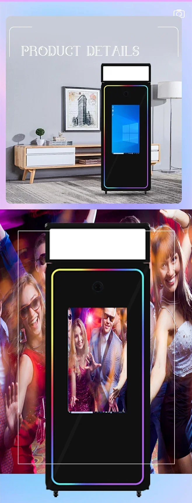 

2024 Best Choice 70 Inch Mirror Photo Booth Machine Portable Selfie Magic Photo Booth Mirror with camer and Printer