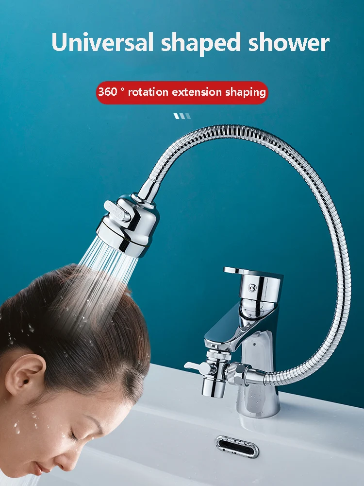 Faucet Extender Extension External Shower Extension Hair Washing Device Bathroom Washbasin Splash Proof Water Device