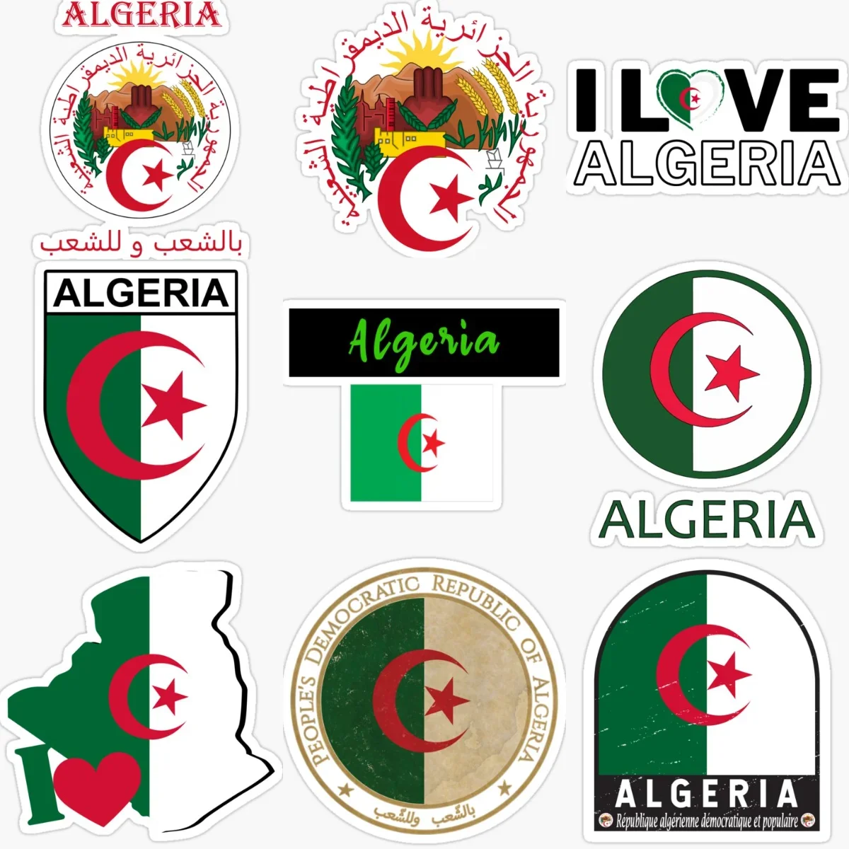 

Algeria Flag Map Emblem Creative Stickers for Car Motorcycle Window Windshield Helmet Wall Decoration Accessories