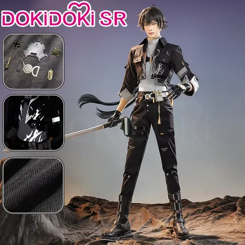 : Костюм для косплея Роуэра из игры Wuthering Waves DokiDoki-SR, мужской костюм Роуэра для косплея, металлические аксессуары