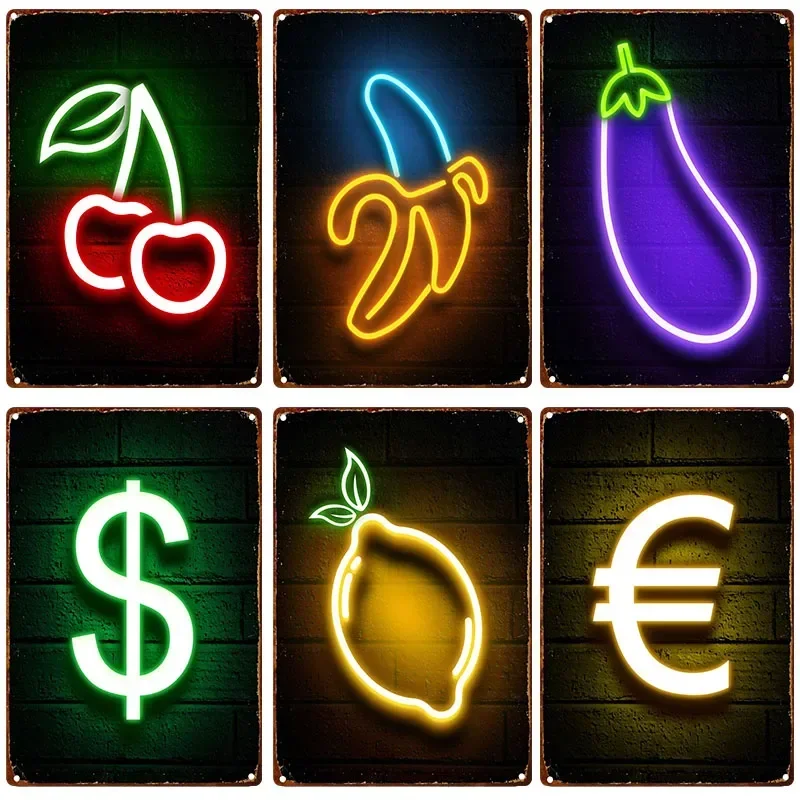 Cool Neon Signs Metal Tin Internet Cafes Bar Club E-sports Hotel Wall Decor Iron Plate Party Gamer Room Bedroom Home Decoration