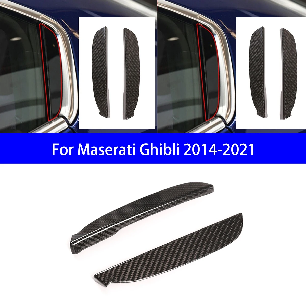 

For Maserati President Ghibli Grecale Dry Carbon Fiber Door Window C-pillar/outer Door Bowl/front A-pillar Exterior Decoration
