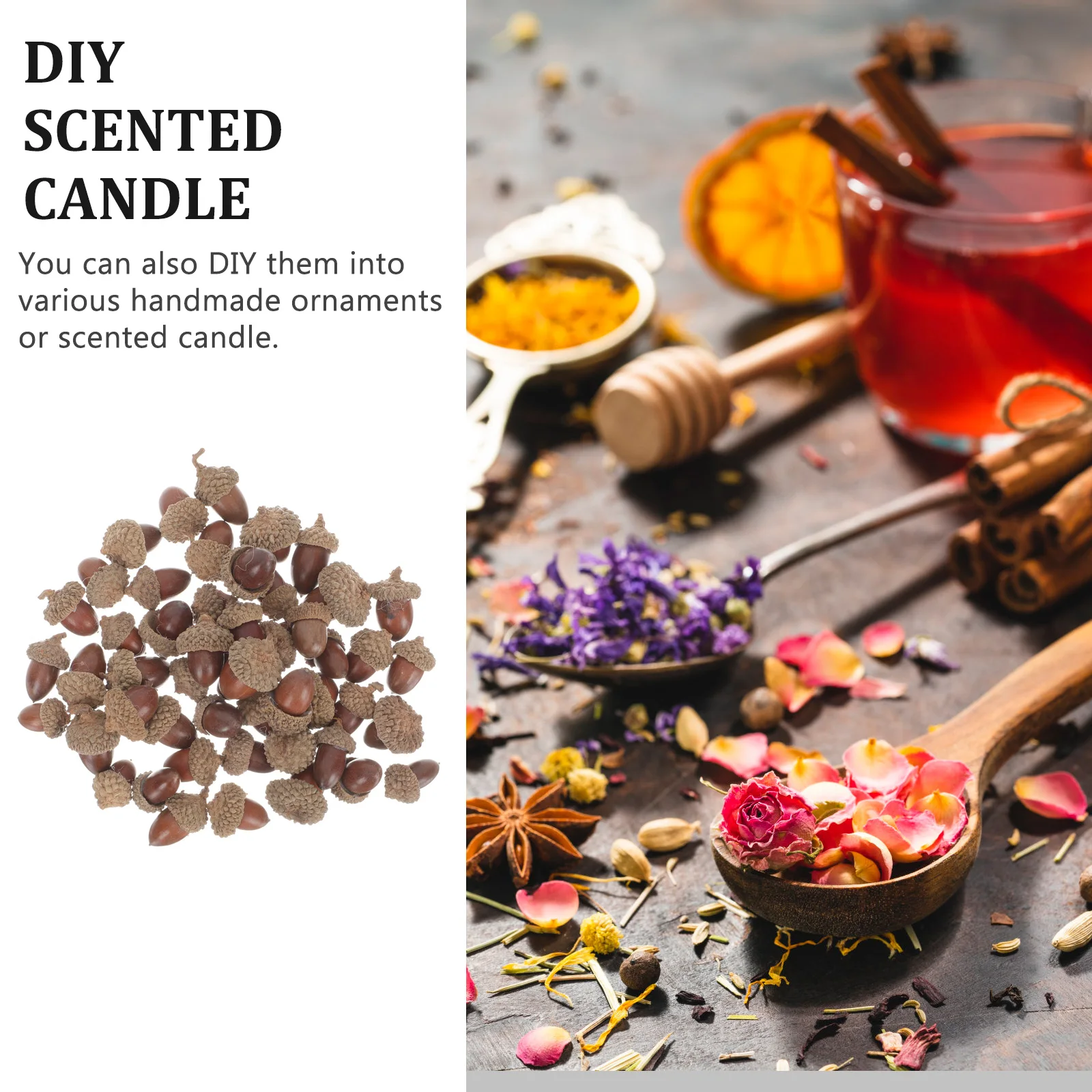 

50pcs Simulated Acorn Models Artificial Acorn Decorative Fruits For Christmas Tree Pendant Home Office Diy Wreath Material Xmas