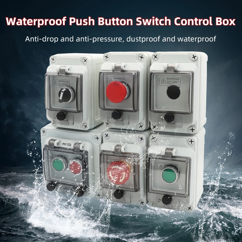 NUODA Emergency Stop Control Button Switch Box Ip67 Outdoors Protect Shield Waterproof Urgent Stop Buttons Controlling Case