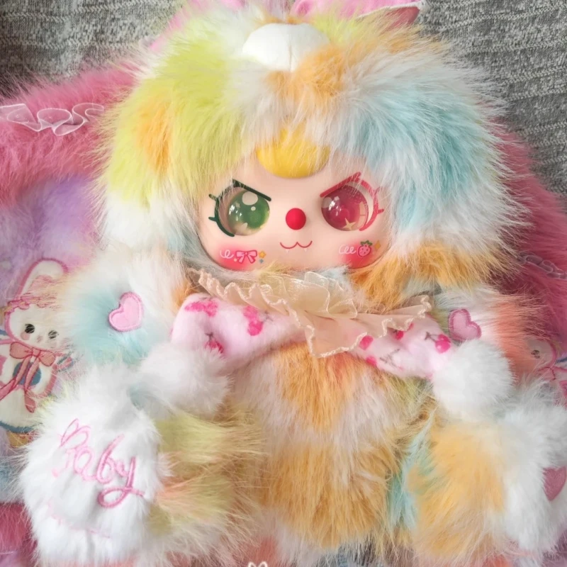 New Baby Three 400% Plush Doll Series Lily Rabbit Town V5 Blind Box Doll Colorful Furry Kawaii Rabbit Collectible Mystery Boxtoy