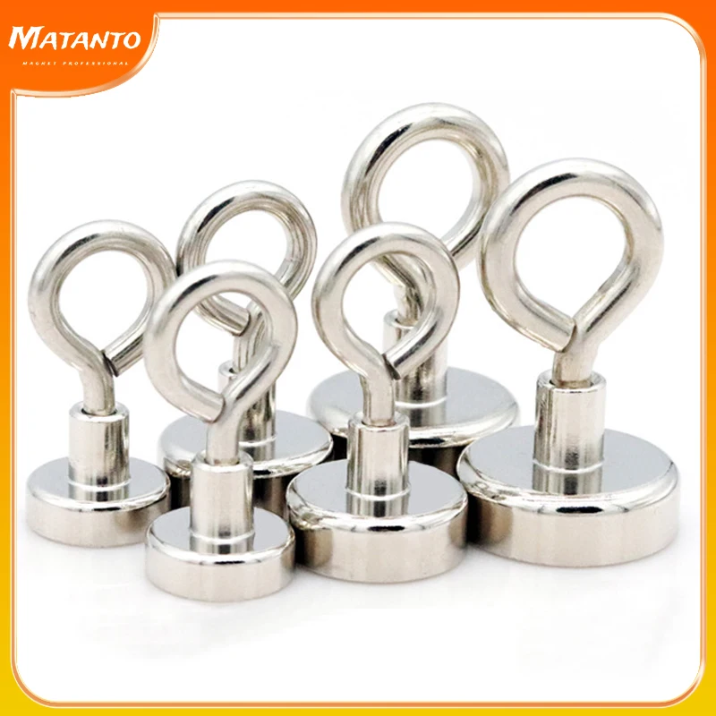 

1/2/5/10PCS Super Strong Neodymium Magnet Pot Fishing Salvage Magnet Neodymium Round Strong Magnetic Hook Sucker Magnet Searcher