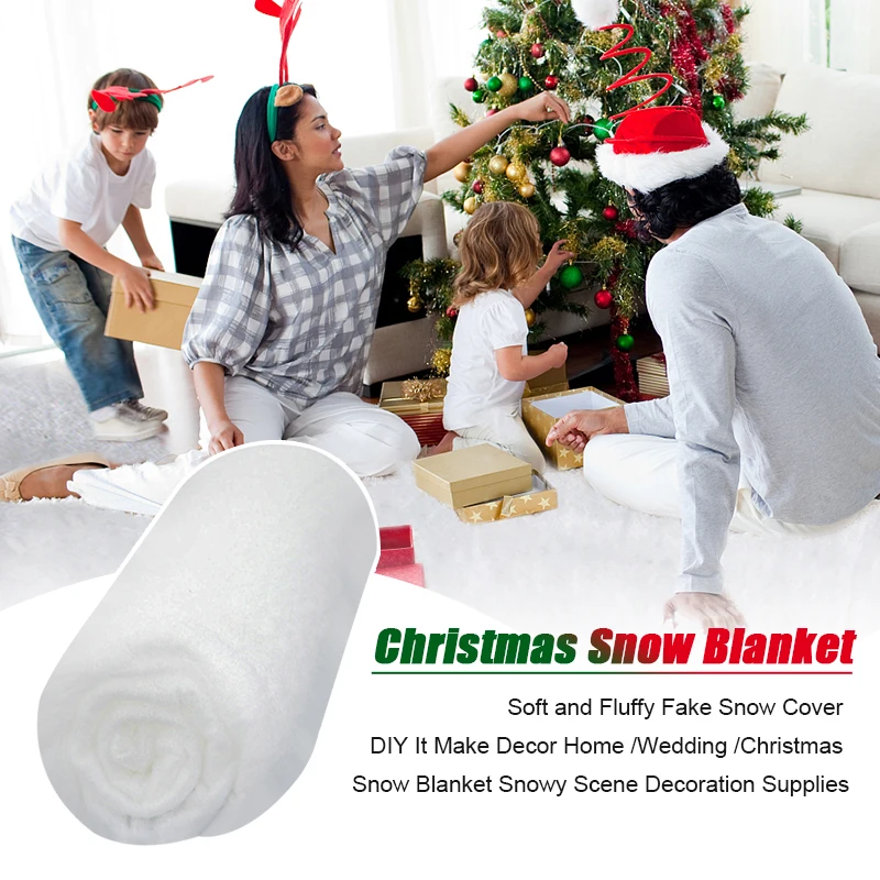 

1Mx1.5M Christmas Snow Cover Blanket Artificial Snow Winter Christmas Decoration Fake Snow Carpet For Home New Year 2024 Navidad