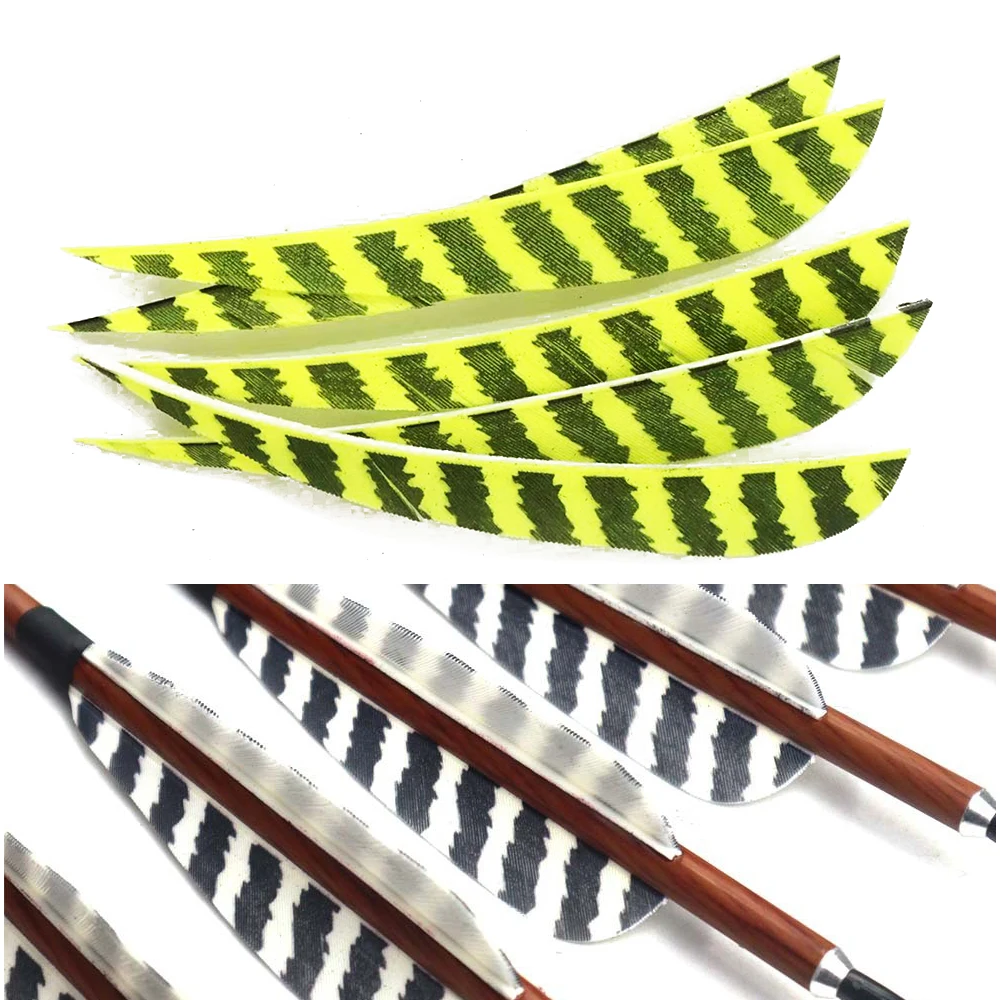 

50 PCS Arrow Feather Archery Fletching Vanes Arrow Turkey Feather 5 inches for Archery Hunting arrows DIY Shooting Real Feather