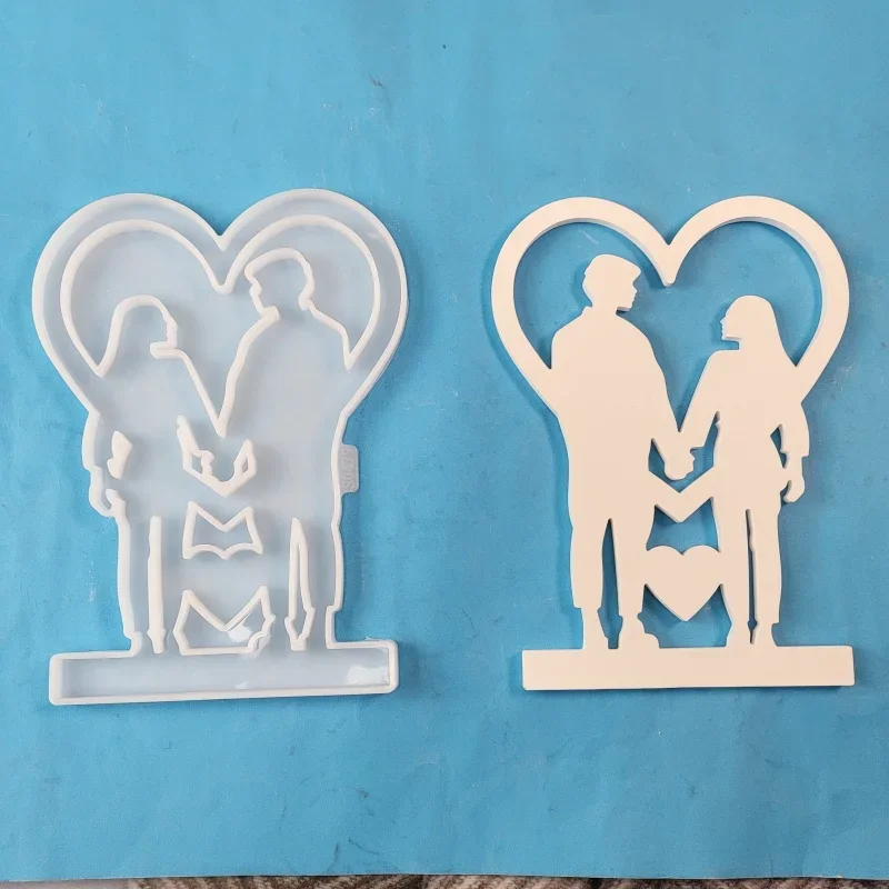 Couple Love Plug Decoration Plaster Mold Wedding Valentine\'s Day DIY Silicone Moulds