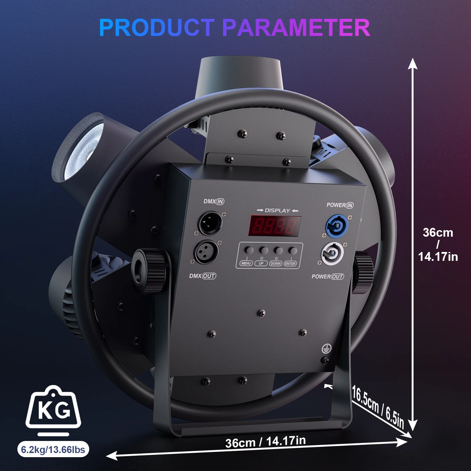 350W RGB LED Retro Lights 7*50W COB LED Stage Light Effect Projector DMX512 for Bar Disco Party Concert Church Wedding Theatre