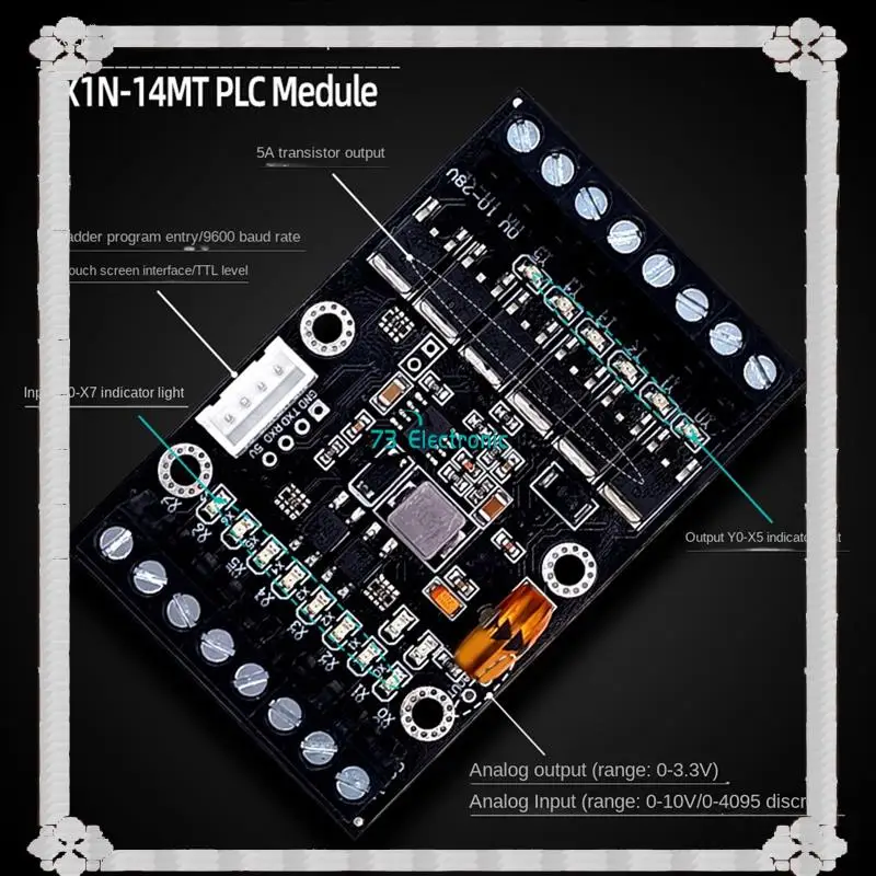 24-Hour Delivery FX1N-14MT PLC Industrial Control Board PLC Module Analog Input / Output With Guide Rail Delay Relay Module