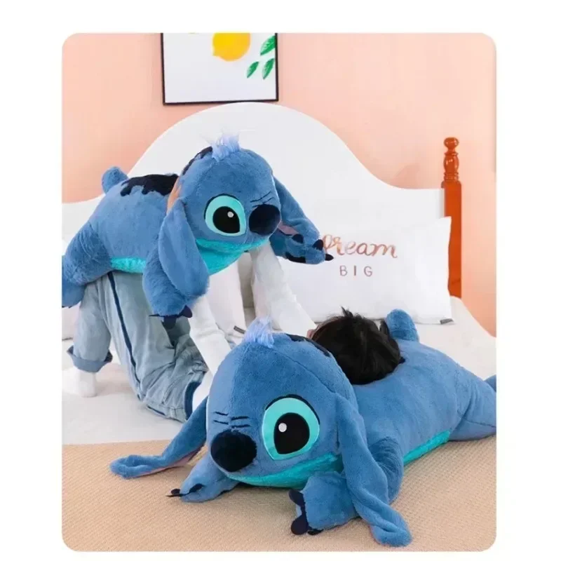 Muñeco de peluche de Disney de 45cm, muñeco de peluche de Lilo & Stitch, almohada suave, postura propensa, azul oscuro/ligero, bonitos juguetes de regalo