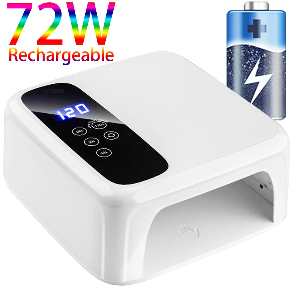 new-72w-uv-nail-lamp-led-nail-dryer-rechargeable-cordless-15600mah-professional-nail-polish-curling-lamp-for-all-gel-nail-polish